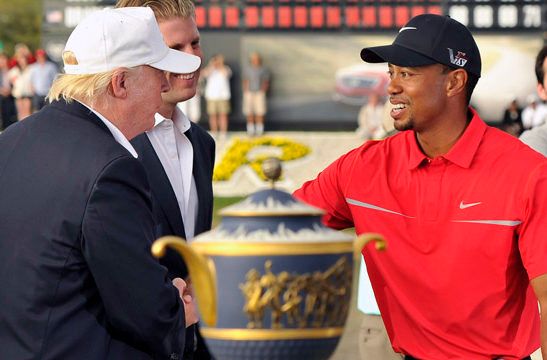 TRUMP Y WOODS DE LA MANO EN EL GOLF